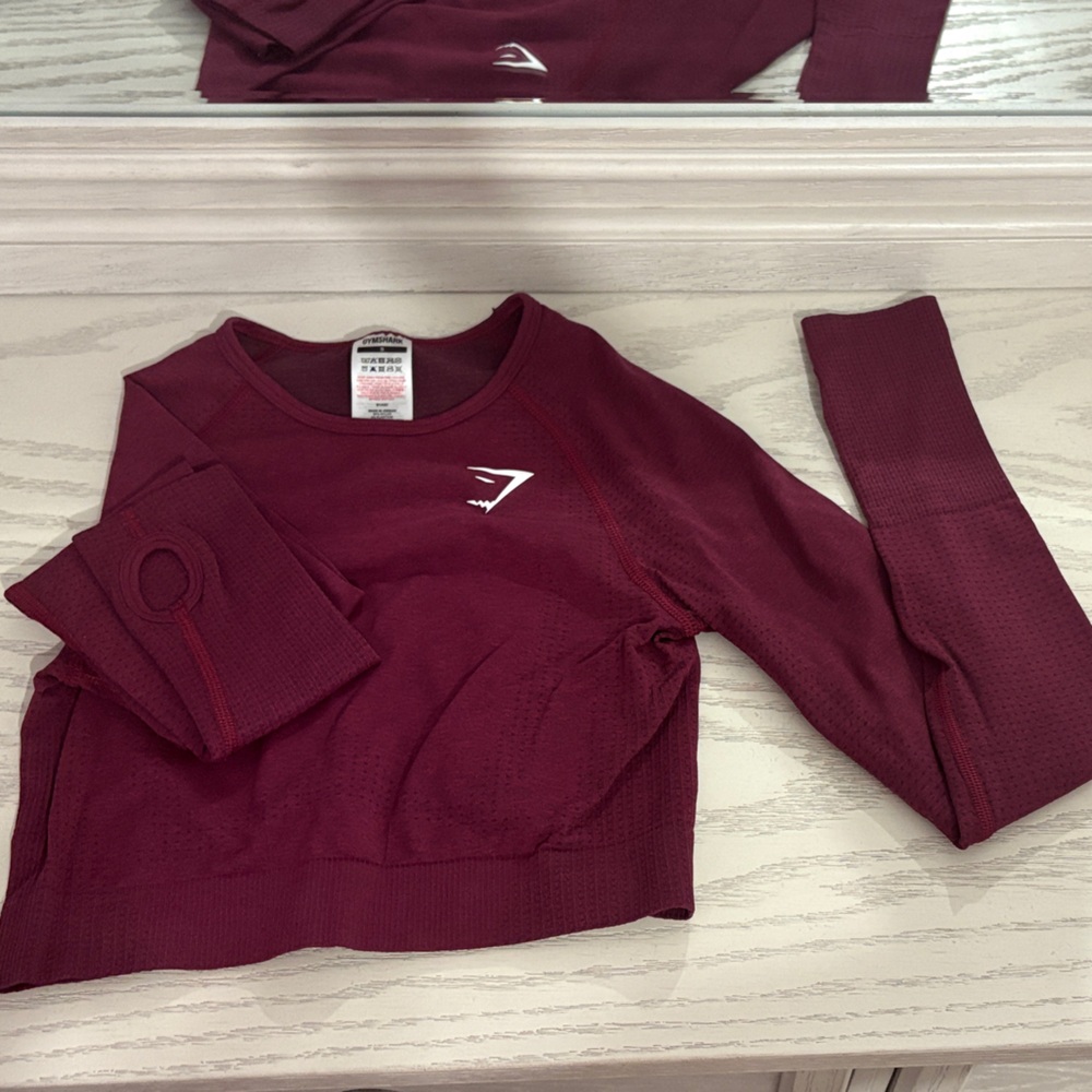 Gymshark Burgundy Long Sleeve Top